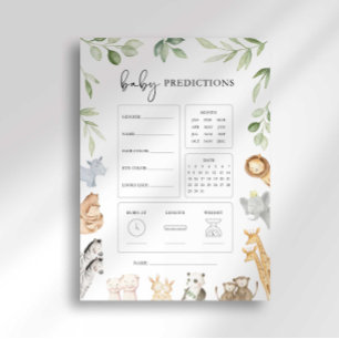 Noah's Ark Baby Shower Baby Predictions Game Einladung