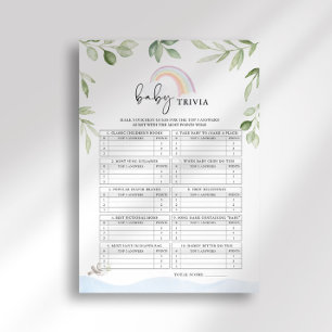 Noah's Ark Baby Shower Baby Trivia Game Einladung