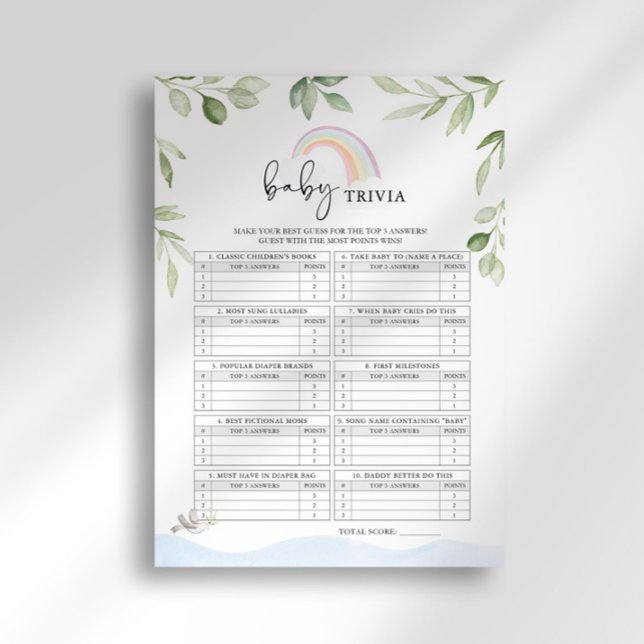 Noah's Ark Baby Shower Baby Trivia Game Einladung (Von Creator hochgeladen)