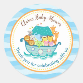 Noah's Ark Baby Shower individuell angepasste Stic Runder Aufkleber