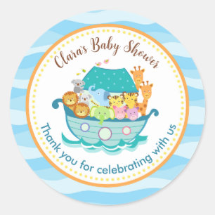 Noah's Ark Baby Shower individuell angepasste Stic Runder Aufkleber