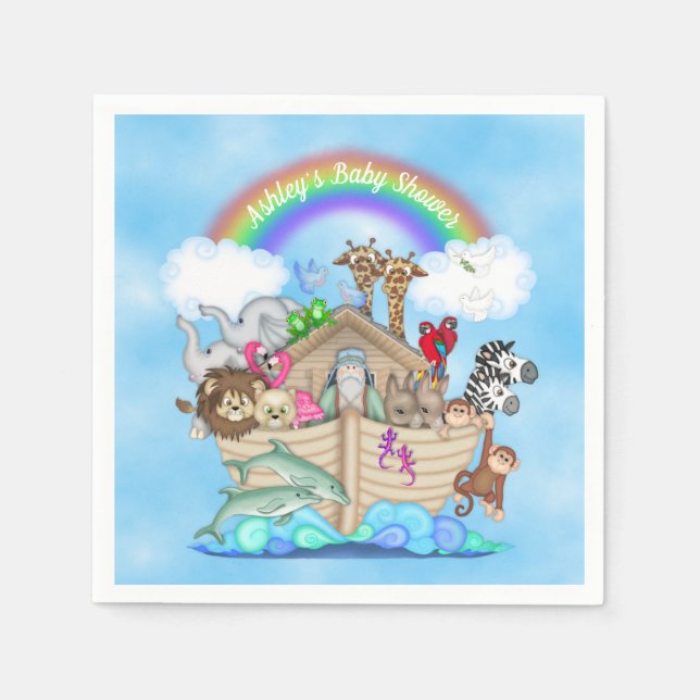 Noah's Ark Baby Shower Paper Napkins Serviette (Vorderseite)
