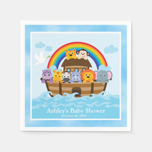 Noah's Ark Baby Shower Paper Napkins Serviette (Vorderseite)