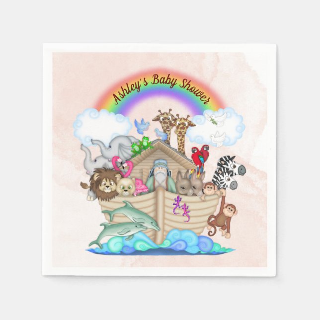 Noah's Ark Baby Shower Paper Napkins Serviette (Vorderseite)