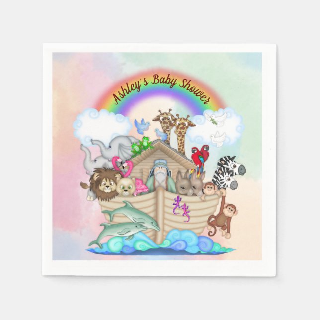 Noah's Ark Baby Shower Paper Napkins Serviette (Vorderseite)