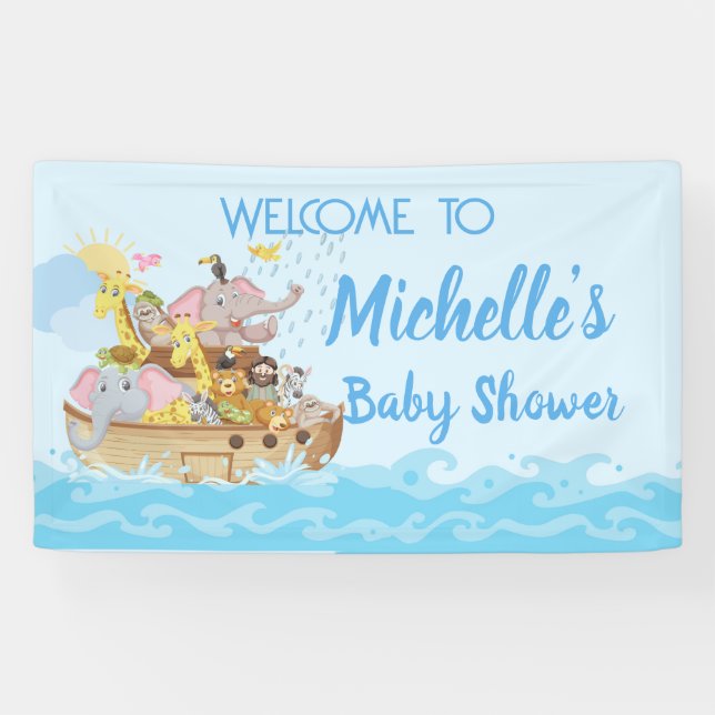 Noah's Ark Baby Shower Party Banner (Horizontal)