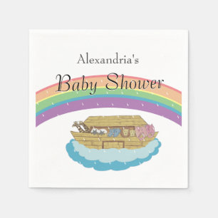 Noah's Ark Baby Shower Rainbow Genneutraler Serviette