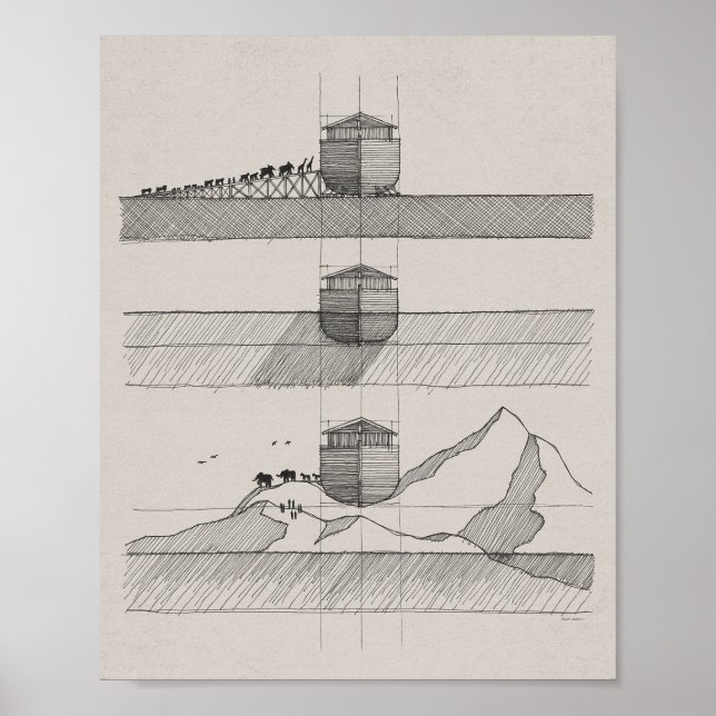 Noah's Ark - Bibelkunst, Nautical Ship Poster (Vorne)