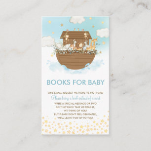 Noah's Ark Blue Baby Shower Books for Baby Begleitkarte