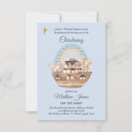 Noahs Ark Blue Boys Christening laden zur Taufe ei