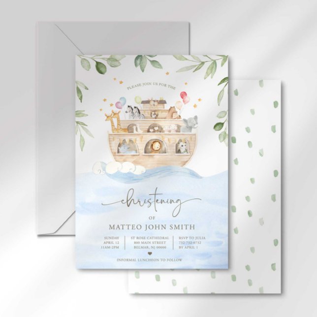 Noah's Ark Christening Einladung (Von Creator hochgeladen)