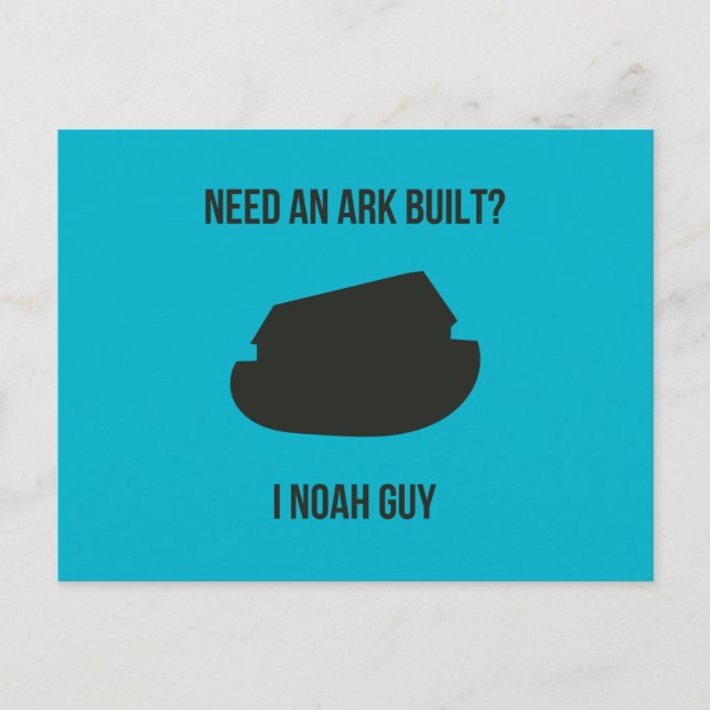 Noah's Ark Christlich Pun Postkarte (Vorderseite)