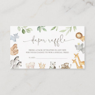 Noah's Ark Diaper Raffle Card Begleitkarte