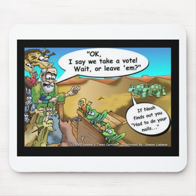 "Noah's Ark" Funny Cartoon T-Shirts Gift Sammlerst Mousepad (Vorne)