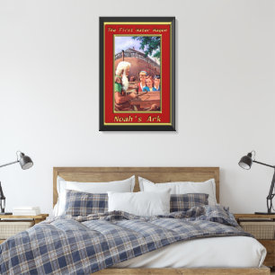 Noahs Ark-Gebäude Der rote Schiffsrahmen Leinwanddruck