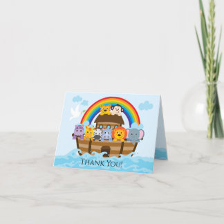 Noah's Ark Girls Baby Shower Vielen Dank Dankeskarte