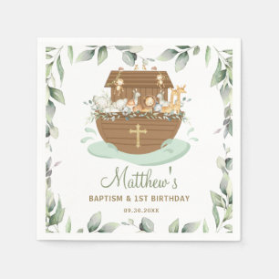 Noah's Ark Greenery Baby Dusche 1. Geburtstag Serviette