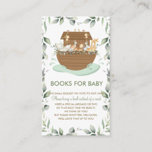 Noah's Ark Greenery Baby Shower Books for Baby Begleitkarte