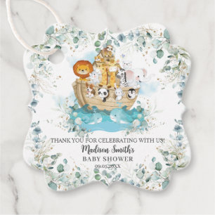 Noah's Ark Greenery Gender Neutral Baby Dusche Geschenkanhänger