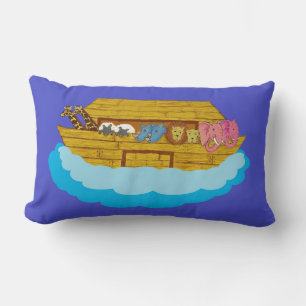 Noah's Ark Illustration Rainbow Funny Elephant Lendenkissen