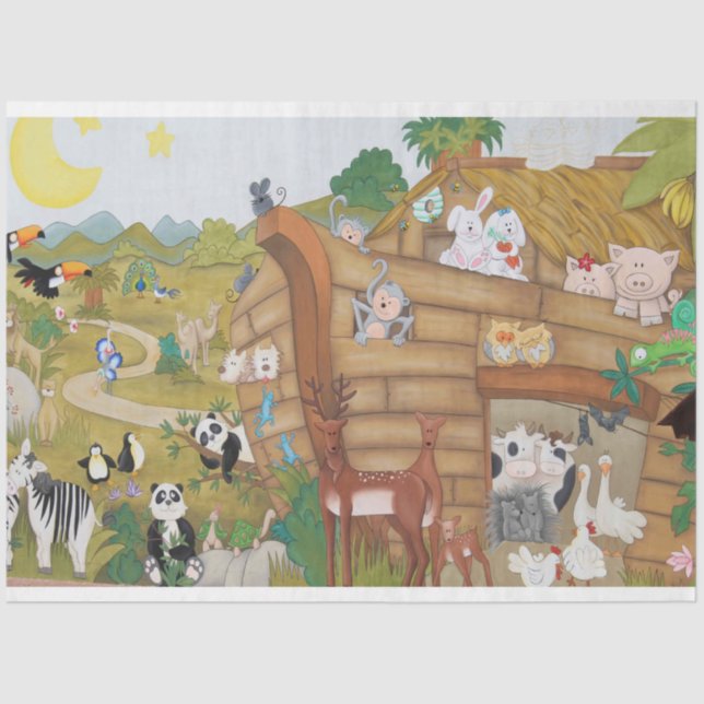 Noah's Ark Kinderzimmer Decoupage Seidenpapier (Vorderseite)
