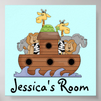 Noah's Ark Kinderzimmer Name Print Poster