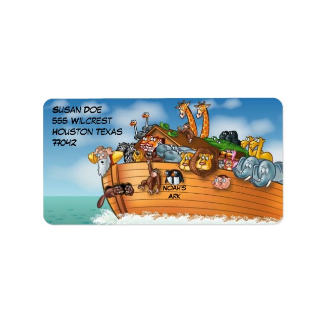 Noah's Ark Label Adressaufkleber (Vorne)