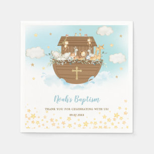 Noah's Ark Niedlichen Tiere Boy Baptism Christenin Serviette