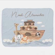 Noah's Ark Niedlicher Tiere Boy Kinderzimmer Blue