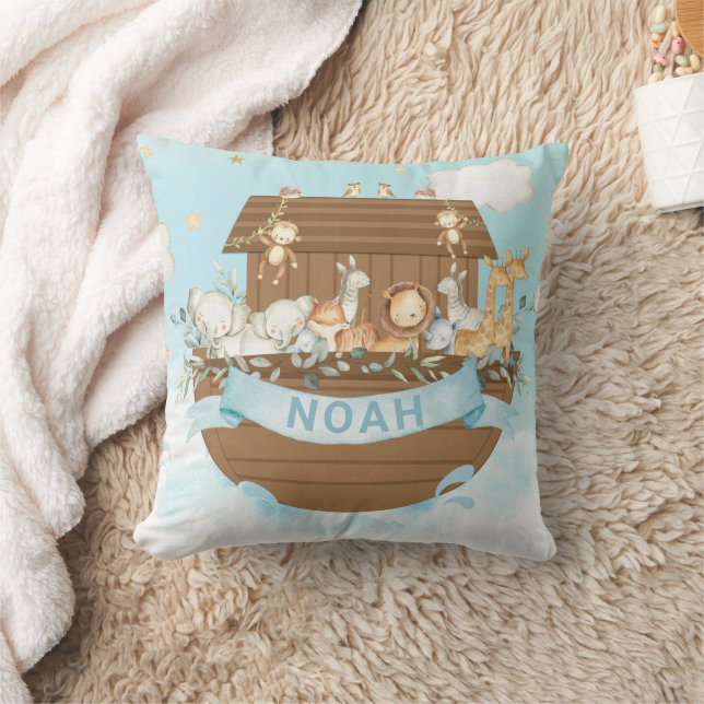 Noah's Ark Niedlicher Tiere Boy Kinderzimmer Sky B Kissen (Decke)