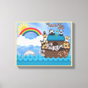 Noahs Ark of Animals Two by Two Bible Große Flut Leinwanddruck