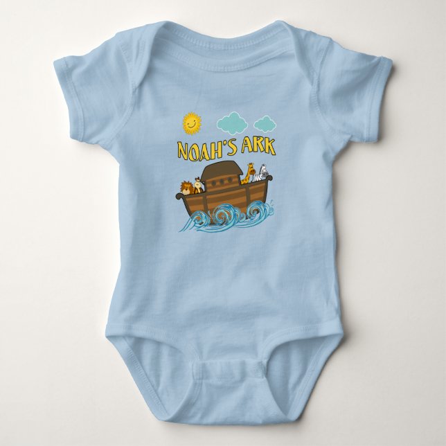 Noahs Ark One Piece Sleeper Button unten Baby Strampler (Vorderseite)