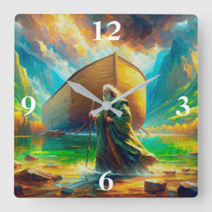 Noah's Ark Quadratische Wanduhr