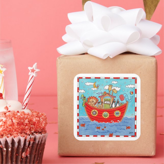 Noah's Ark Quadratischer Aufkleber (Party)