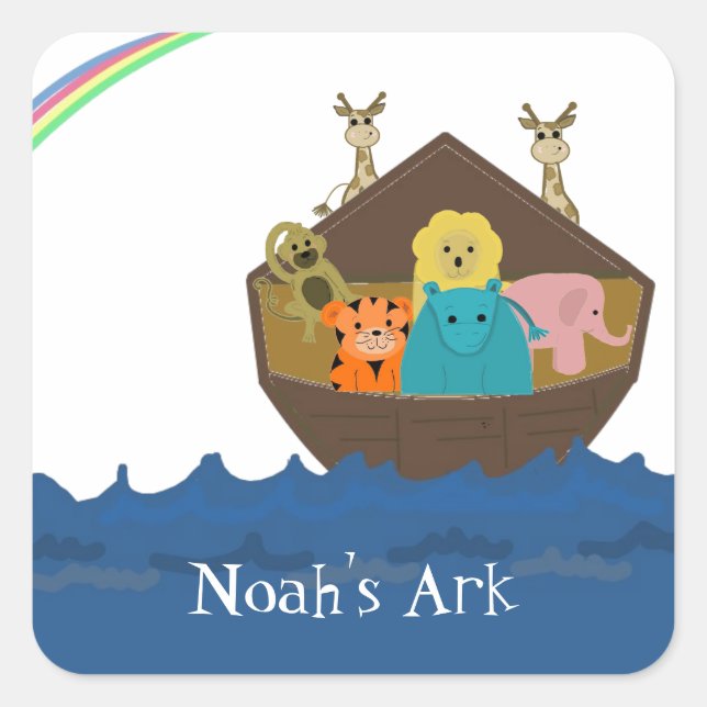 Noah's Ark Quadratischer Aufkleber (Vorderseite)