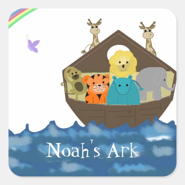Noah's Ark Quadratischer Aufkleber (Vorderseite)
