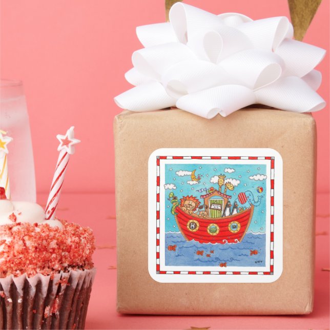 Noah's Ark Quadratischer Aufkleber (Party)