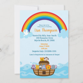 Noah's Ark Rainbow Baby Shower Einladung