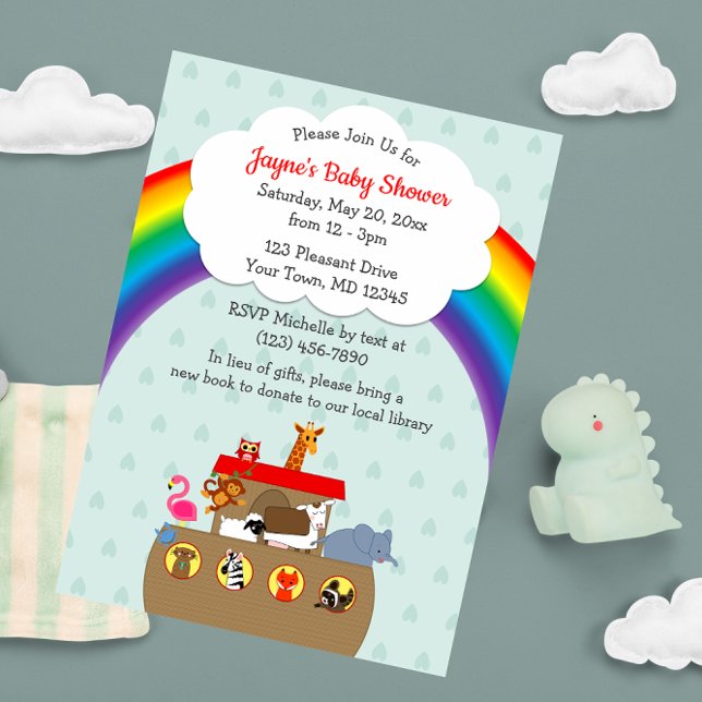 Noah's Ark Rainbow Baby Shower Einladung (Von Creator hochgeladen)