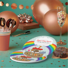 Noah's Ark Rainbow Baby Shower Pappteller