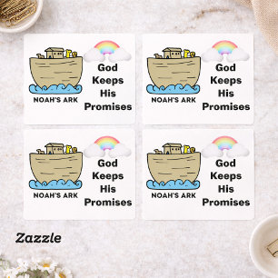 Noahs Ark Rainbow Gottes Versprechen Rechteckiger Aufkleber
