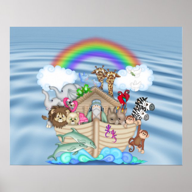 NOAHS ARK Rainbow KINDERZIMMER DECORARAL Poster (Vorne)