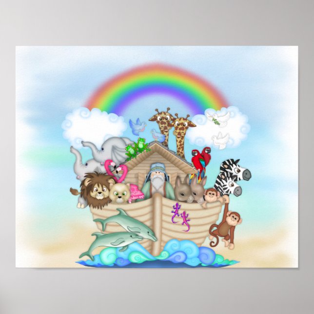 NOAHS ARK Rainbow KINDERZIMMER DECORARAL Poster (Vorne)