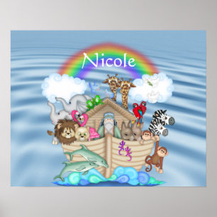 NOAHS ARK Rainbow KINDERZIMMER DECORATION Poster
