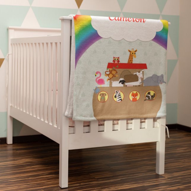 Noah's Ark Rainbow Personalisiert Fleecedecke (Von Creator hochgeladen)