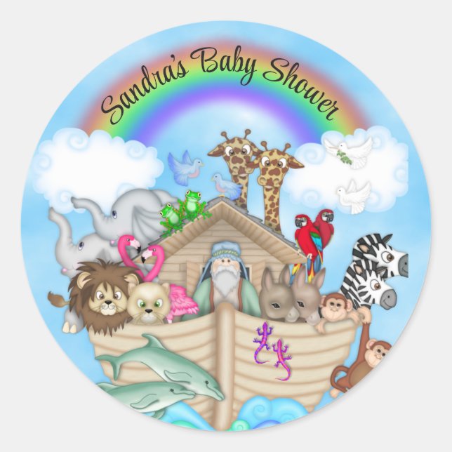 Noah's Ark Rainbow Personalisiert Stickers (Vorderseite)