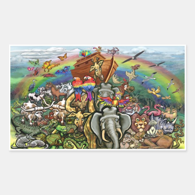 Noah's Ark Rechteckiger Aufkleber (Vorderseite)