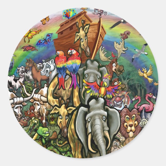 Noah's Ark Runder Aufkleber (Vorderseite)