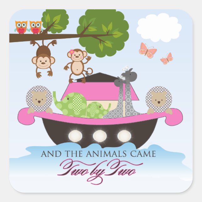 Noahs Ark Stickers for Girls Square (Vorderseite)