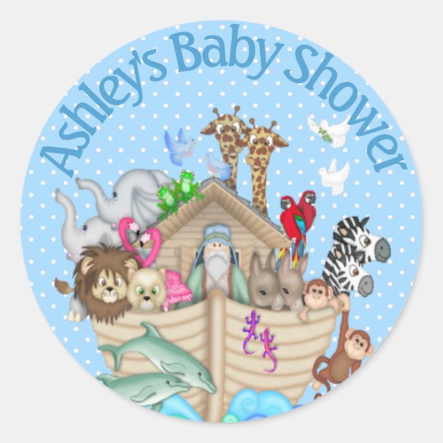 Noah's Ark Stickers für Einladungen (Vorderseite)